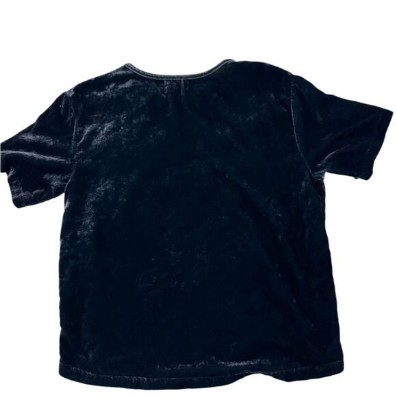 Melloday Crushed Velvet Hi Lo Top Navy, size S - Picture 5 of 5